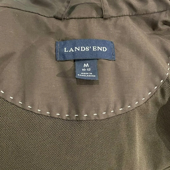Lands' End Rain Jacket | Removable Hood | Brown - Picture 3 of 11